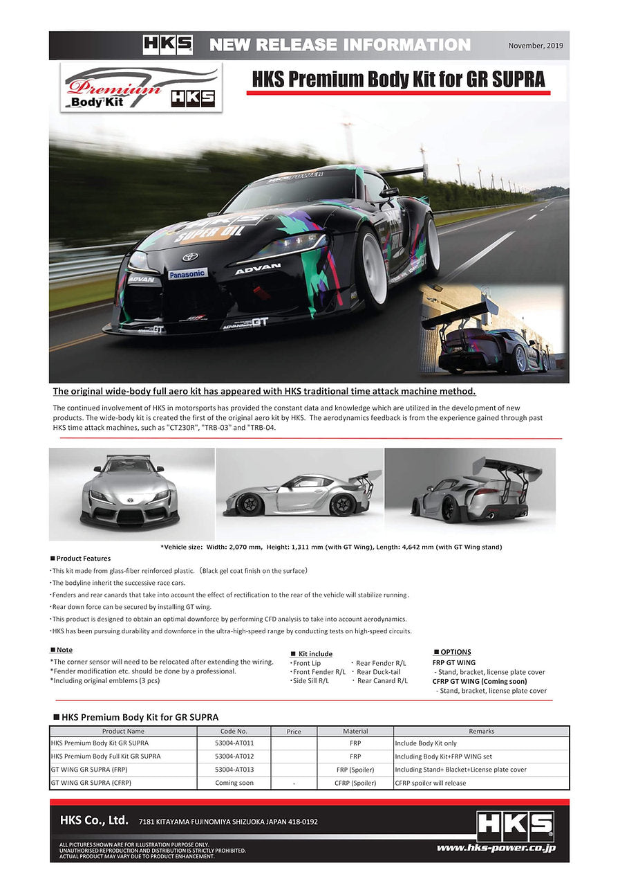 HKS Wide Body Kit for Toyota GR Supra A90/A91