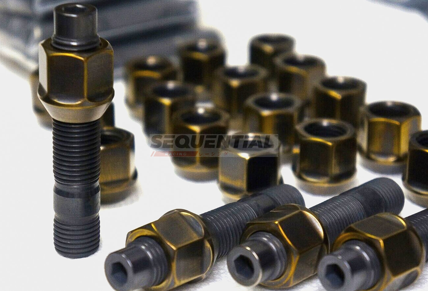 TITANIUM WHEEL STUD CONVERSION KIT GR MK5 SUPRA - BLACK GOLD (M14x1.25 TO M14x1.5) GRADE5 75MM