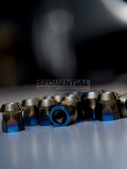 TITANIUM WHEEL STUD CONVERSION KIT GR SUPRA - NITRO BLUE (M14x1.25 TO M14x1.5) GRADE5 75MM