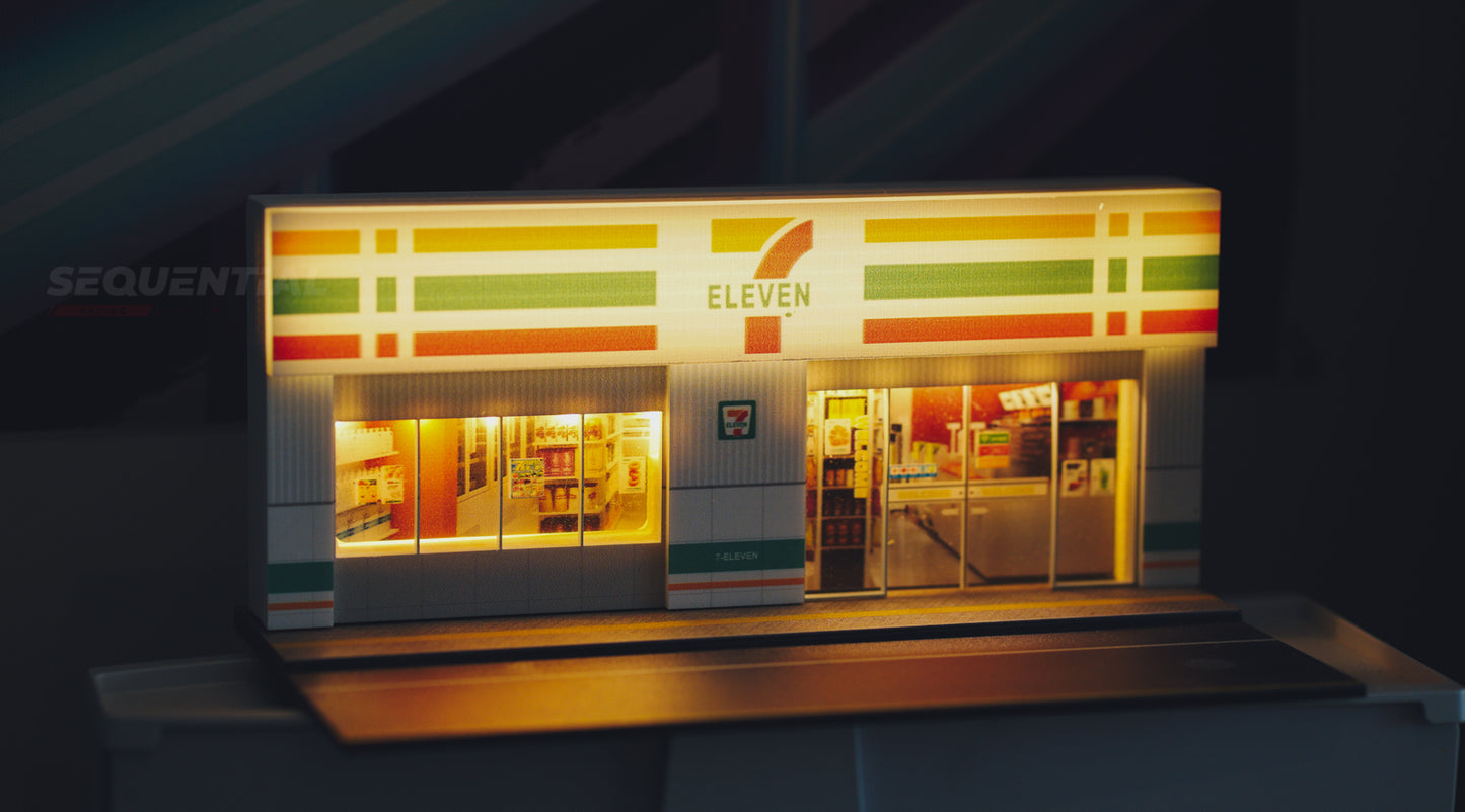 1/64 JDM Diorama – LED Light-Up 7-Eleven Miniature Accessories for Diecast Cars