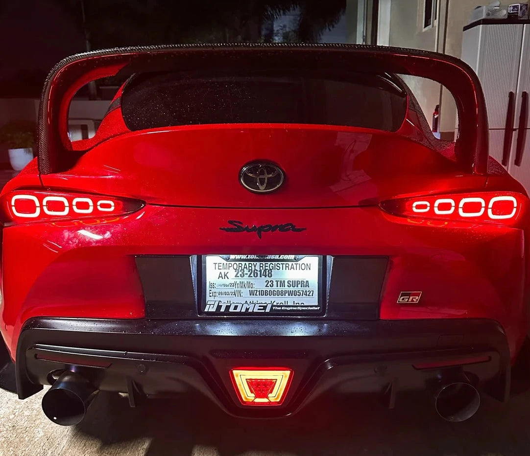 Heritage Red Squared LED Tail Lights for Toyota GR Supra A90/A91 (MK5)