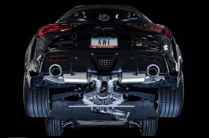 AWE Resonated Touring exhaust – GR Supra rear view