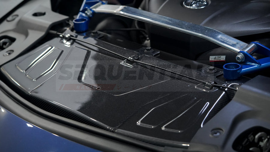Carbon fibre radiator plate for GR Supra