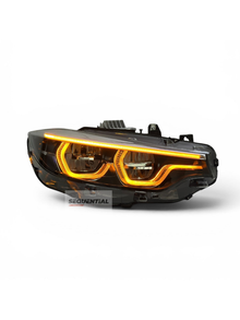 BMW F80 M3 F82 M4 IKON LCI Tri-Colour LED Headlights – White, CSL Yellow & Amber DRLs