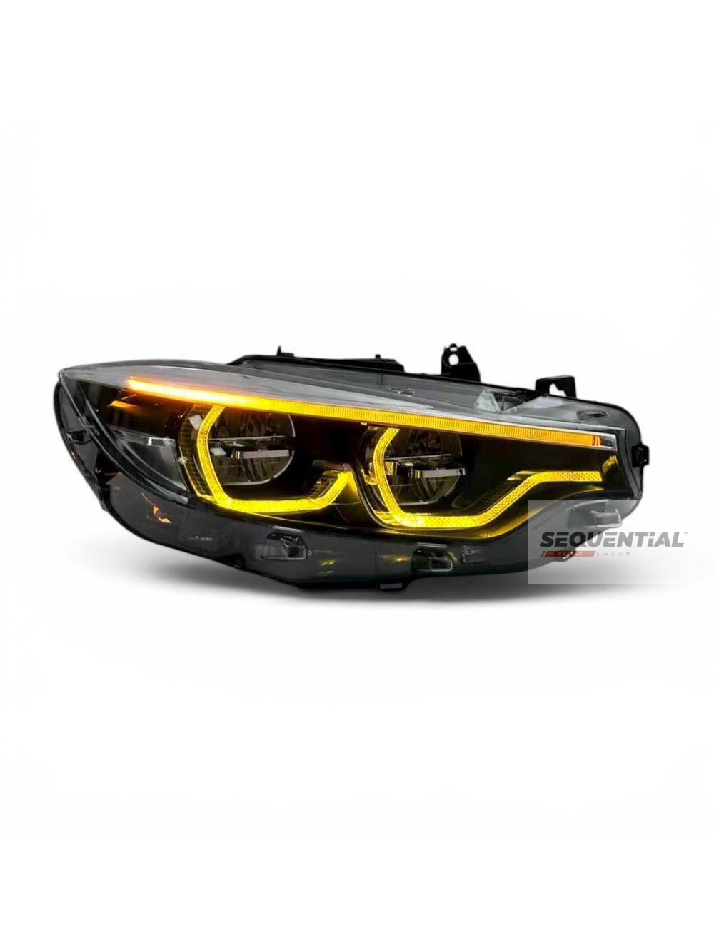 BMW F80 M3 F82 M4 IKON LCI Tri-Colour LED Headlights – White, CSL Yellow & Amber DRLs