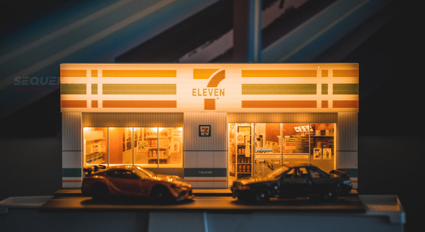 1/64 JDM Diorama – LED Light-Up 7-Eleven Miniature Accessories for Diecast Cars
