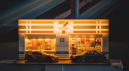1/64 JDM Diorama – LED Light-Up 7-Eleven Miniature Accessories for Diecast Cars
