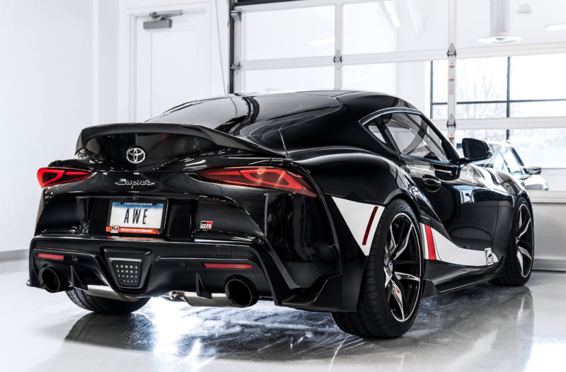 AWE Track Edition exhaust Diamond Black – GR Supra detail