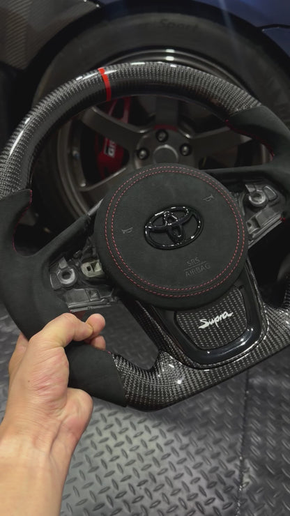Custom Carbon Fiber Steering Wheel – Toyota GR Supra A90/A91 (RHD)
